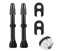 Exbrith 2 Piezas Valvula Tubeless Carretera Vástago, Bike Extender Válvulas, Válvula Sin Cámara Aleación, para Bicicleta, Accesorios para neumáticos Sin Cámara (60 mm)
