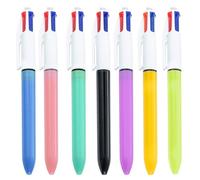 Exburanty Paquete de 7 bolígrafos multicolores, bolígrafos retráctiles 4 en 1, ideales para la oficina, el hogar y la escuela