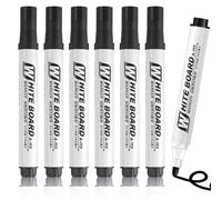 Exburanty Rotulador Permanente, 6 Rotuladores Negro, punta redonda, resistente al agua y a los borrones, para cartón, metal, goma y cristal