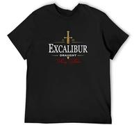 Excalibur Draught King Arthur Beer Parody Unisex T-Shirts Graphic Print Mens tee Shirt Black 3XL
