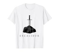 Excalibur La Espada Legendaria en la Piedra del Rey Arturo 3 Camiseta gráfica económica, Hombre, Blanco, S
