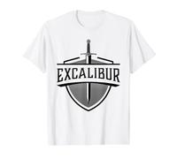 Excalibur La Espada Legendaria en la Piedra del Rey Arturo Camiseta gráfica económica, Hombre, Blanco, XL