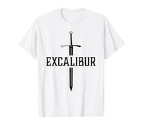 Excalibur La Espada Legendaria en la Piedra del Rey Arturo Camiseta gráfica económica, Hombre, Blanco, L