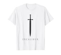 Excalibur La Espada Legendaria en la Piedra del Rey Arturo Camiseta gráfica económica, Hombre, Blanco, S