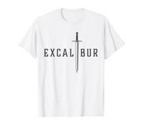 Excalibur La Espada Legendaria en la Piedra del Rey Arturo Camiseta gráfica económica, Hombre, Blanco, L