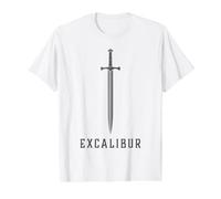 Excalibur La Espada Legendaria en la Piedra del Rey Arturo Camiseta gráfica económica, Hombre, Blanco, M