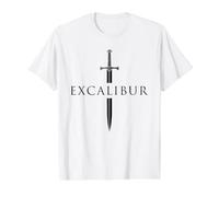 Excalibur La Espada Legendaria en la Piedra del Rey Arturo Camiseta gráfica económica, Hombre, Blanco, S