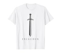 Excalibur La Espada Legendaria en la Piedra del Rey Arturo Camiseta gráfica económica, Hombre, Blanco, XL