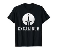 Excalibur La Espada Legendaria en la Piedra del Rey Arturo Camiseta gráfica económica, Hombre, Negro, S