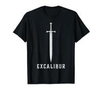 Excalibur La Espada Legendaria en la Piedra del Rey Arturo Camiseta gráfica económica, Hombre, Negro, S