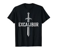 Excalibur La Espada Legendaria en la Piedra del Rey Arturo Camiseta gráfica económica, Hombre, Negro, XL