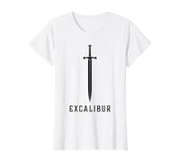 Excalibur La Espada Legendaria en la Piedra del Rey Arturo Camiseta gráfica económica, Mujer, Blanco, S