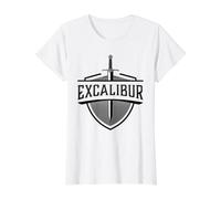 Excalibur La Espada Legendaria en la Piedra del Rey Arturo Camiseta gráfica económica, Mujer, Blanco, S