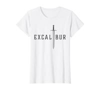 Excalibur La Espada Legendaria en la Piedra del Rey Arturo Camiseta gráfica económica, Mujer, Blanco, S