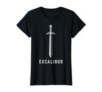 Excalibur La Espada Legendaria en la Piedra del Rey Arturo Camiseta gráfica económica, Mujer, Negro, S