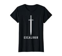 Excalibur La Espada Legendaria en la Piedra del Rey Arturo Camiseta gráfica económica, Mujer, Negro, S
