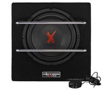 Excalibur X801BA Subwoofer Coche Activo 8" 20cm Caja Bass Reflex con Amplificador Integrado Potencia MAX Compacto Audio Automóvil Bombo Graves Maletero Instalación Fácil Negro
