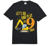 Excavador de 9º cumpleaños Vamos a cavar y Jugar 9 años Comfort Colors Adult Heavyweight T-Shirt