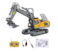 Excavador de control remoto genérico - 11,81 pulgadas construcción camión juguete | Remote Control Vehicle - Engineering Excavator with Lights Sounds USB Charging for Kids Role Play Indoor Outdoor Fun