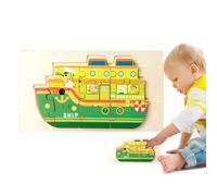 Excavador de madera, de camiones de bomberos - de vehículos para niños de madera,Lindos juguetes para el crucero, el teaser del cerebro para niños para habilidades motoras finas, capacidad de cognició
