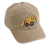 Excavador Gorras Beisbol, Auto Gorra Snapback con Visera Gorra Béisbol Niño Ajustable Sombrero Deportivo Cap Casual Gorras de Algodón para Niños Gorra de Verano Infantil para Niños, 2 a 8 Años (Negro)