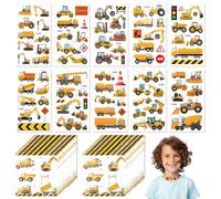 Excavador Vajilla Cumpleaños Infantil, 40 Piezas de Servilletas de Excavadora, con 10 Tatuajes de Vehículos de Construcción, Decoración de Mesa Temática de Construcción para Fiesta de Cumple