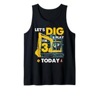 Excavadora 3er cumpleaños Vamos a cavar y Jugar Hoy Gráfico Camiseta sin Mangas