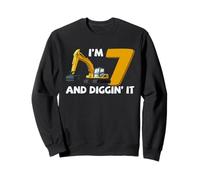 Excavadora 7º cumpleaños Diggin It Vehículo de construcción Sudadera