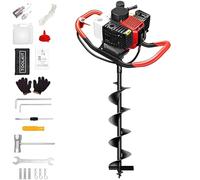 Excavadora de agujeros de poste de gas resistente con motor de 158 cc, broca de 10 cm y tanque de combustible de 1200 ml para instalación de vallas y proyectos de jardín