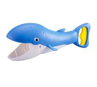Excavadora de arena, lindos juguetes de plástico con forma de ballena de dibujos animados, garra de agarre, divertido juguete portátil de caja de arena de playa para niños pequeños de verano, azul