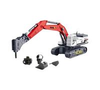 Excavadora de Juguete Coleccionable para Niños - Vehículo de Juego de Ingeniería Giratorio, Blanco