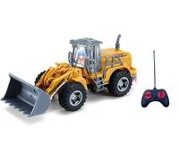 Excavadora de juguete teledirigida RC con luces LED para obras teledirigidas para niños bulldozer tractor, excavadora, excavadora, excavadora radiocontrolada, vehículos de trabajo, martillo, neumático