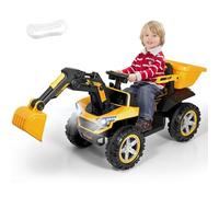 Excavadora eléctrica, Excavadora automática Infantil,Coche Eléctrico para Niños de +3 Años,12V con Mando a Distancia 2,4 G,Faros LED, Música
