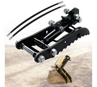 Excavadora hidráulica Pulgar, accesorios para mini excavadora Clip hidráulico para pulgar, abrazadera de tres orificios con 2 mangueras y tornillos M14, soporte en forma de L para excavadora pequeña