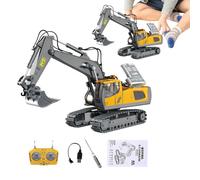 Excavadora RC para | Camión de Construcción para Excavación de,Excavadora Control Remoto con Luces y Sonidos, para Niños y Niñas de 3 a 8 Años para Juego Interior y Exterior