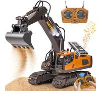Excavadora Teledirigido Niños 6-12 Años, Excavadora Juguete Teledirigido 11 CH Recargable con Pala de Metal, Sonido y Luz, Juguetes Niños 3 4 5 6 7 Años Juguetes Regalo Niño 4 5 6 7 8 9 Años (2,4 GHz)
