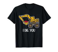 Excavadora Valentine Love Pun Construction I Dig You Camiseta