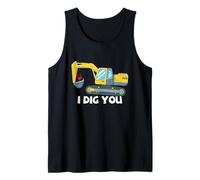 Excavadora Valentine Love Pun Construction I Dig You Camiseta sin Mangas