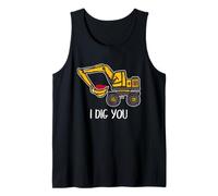 Excavadora Valentine Love Pun Construction I Dig You Camiseta sin Mangas