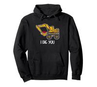 Excavadora Valentine Love Pun Construction I Dig You Sudadera con Capucha