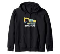 Excavadora Valentine Love Pun Construction I Dig You Sudadera con Capucha