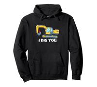 Excavadora Valentine Love Pun Construction I Dig You Sudadera con Capucha