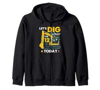 Excavator 12th Birthday Vamos a cavar y Jugar Hoy Gráfico Sudadera con Capucha