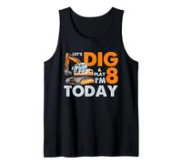 Excavator 8th Birthday Vamos a cavar y Jugar Hoy Gráfico Camiseta sin Mangas