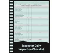 Excavator Daily Inspection Checklist: Pre-Operation Safety & Equipment Inspection Record for Construction and Earthmoving Sites.