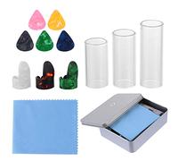 EXCEART 1 Juego Púas y Portamento Guitarra Electrica Accesorios Para Ukelele Guitarras Bajas Accesorios De Bajo Tobogán Eléctrico Selección De Ukelele Púas De Bajo Metal Celuloide Hawai