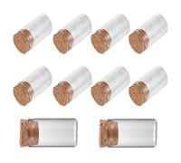 EXCEART 10 Botellas de Vidrio Transparentes de 20ml Tapón de Corcho, Alta Borosilicato, para DIY y Regalos, Ideales para Llenar Pétalos o Arena