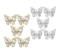 EXCEART 10 Piezas Gemas de Imitación para Uñas Acrílicas Forma de Mariposa, Aleación Resistente y Brillo Intenso para Decoración DIY en Casa