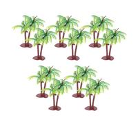 EXCEART 10 Unidades Mini Palmeras Artificiales de Plástico Verde Diseño Realista y Tamaño Miniatura para Decoración de Paisajes Ferroviarios y Ambientes Tropicales