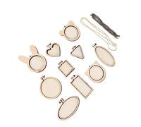 EXCEART 12 Piezas Aros De Bordado Pequeños Marco De La Aguja Del Punzón Bordado En Miniatura Marco Cruzado Aro Bordado Aros Para Punto De Cruz De Madera Ronda Estante De Artesanía